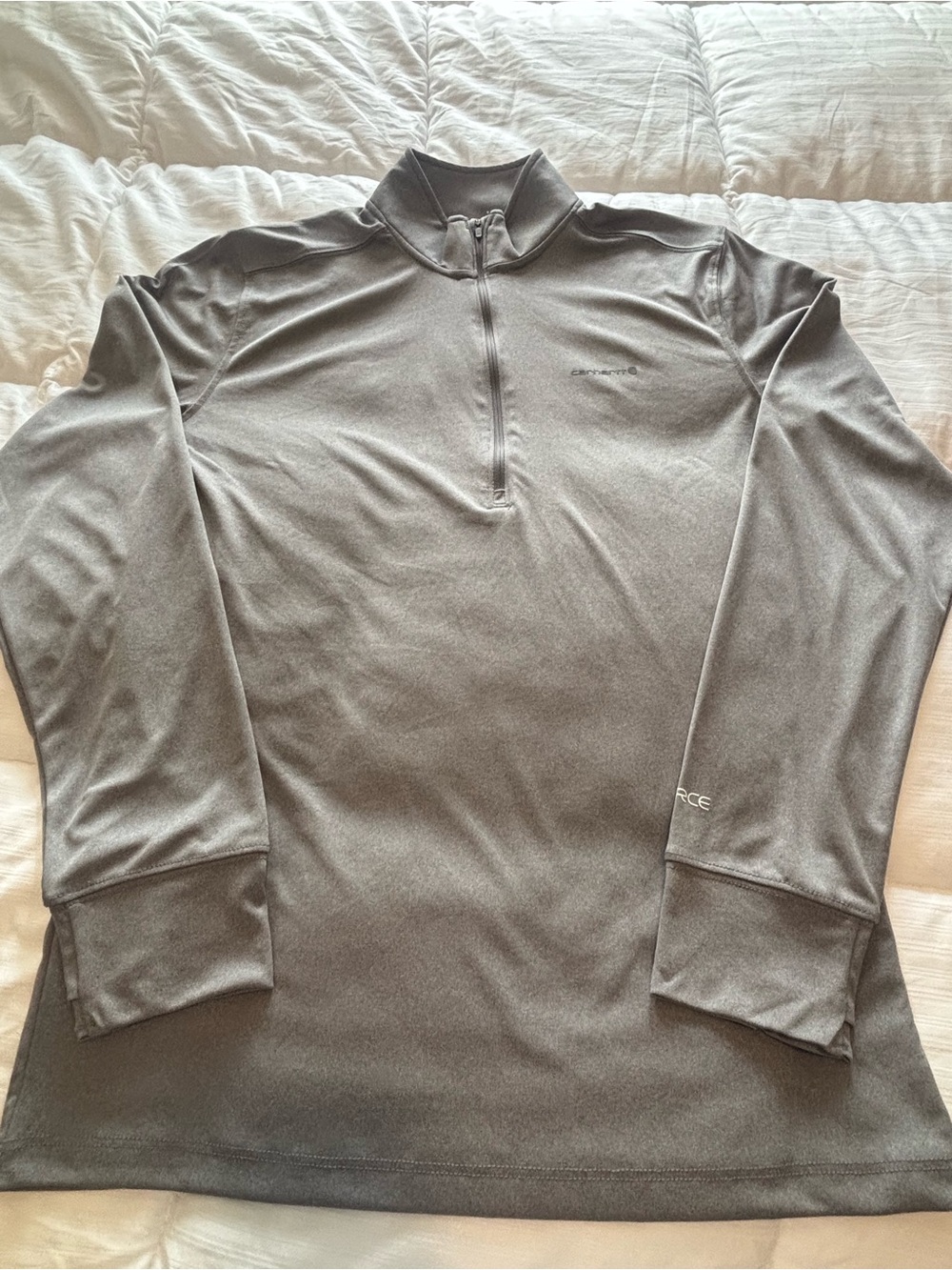 NWOT Carhartt Force Sun Defender Gray Quarter Zip Pullover Size Small